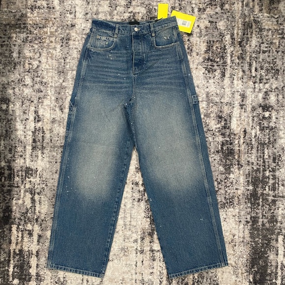 NEW!! Marc Jacobs Jeans Size 25  / Crystal Denim Oversized Jean 2024 - Picture 1 of 4